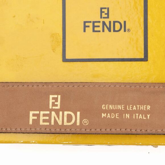 VTG FENDI Zucca FF Monogram Logo Buckle Brown Canvas Leather Belt Size 40/100 main image 13